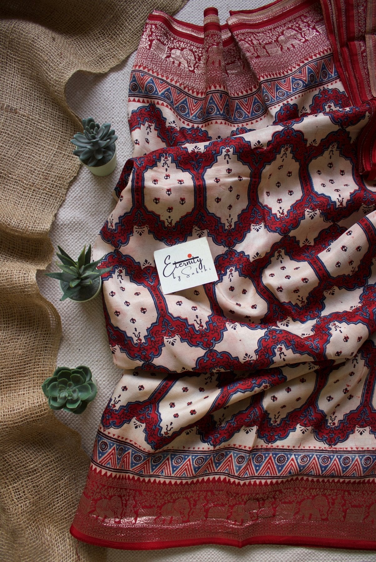 Exclusive Offwhite Print Dola Silk Saree - Eternity by Sakshi