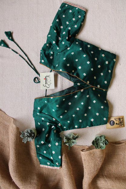 Green Bandhani Blouse - Eternity by Sakshi