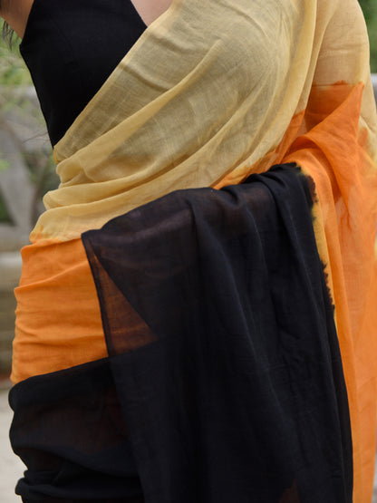 BLACK TIE AND DYE SAREE