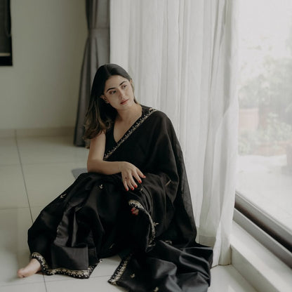 Black Nazrana Saree - Eternity by Sakshi
