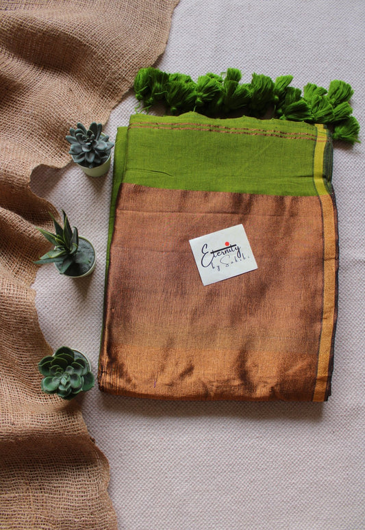 Mehendi Green Polka Saree - Eternity by Sakshi