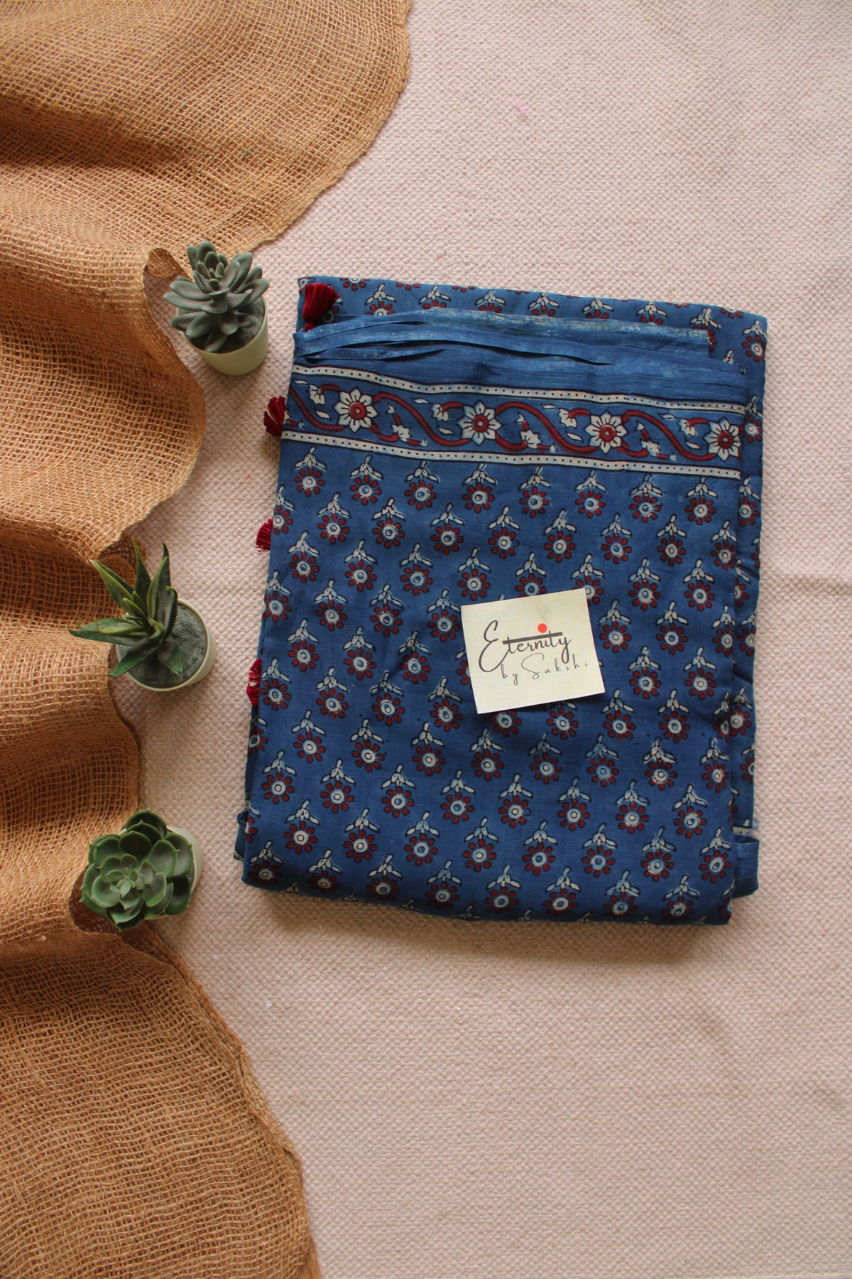 Indigo Rajneel Ajrakh Saree