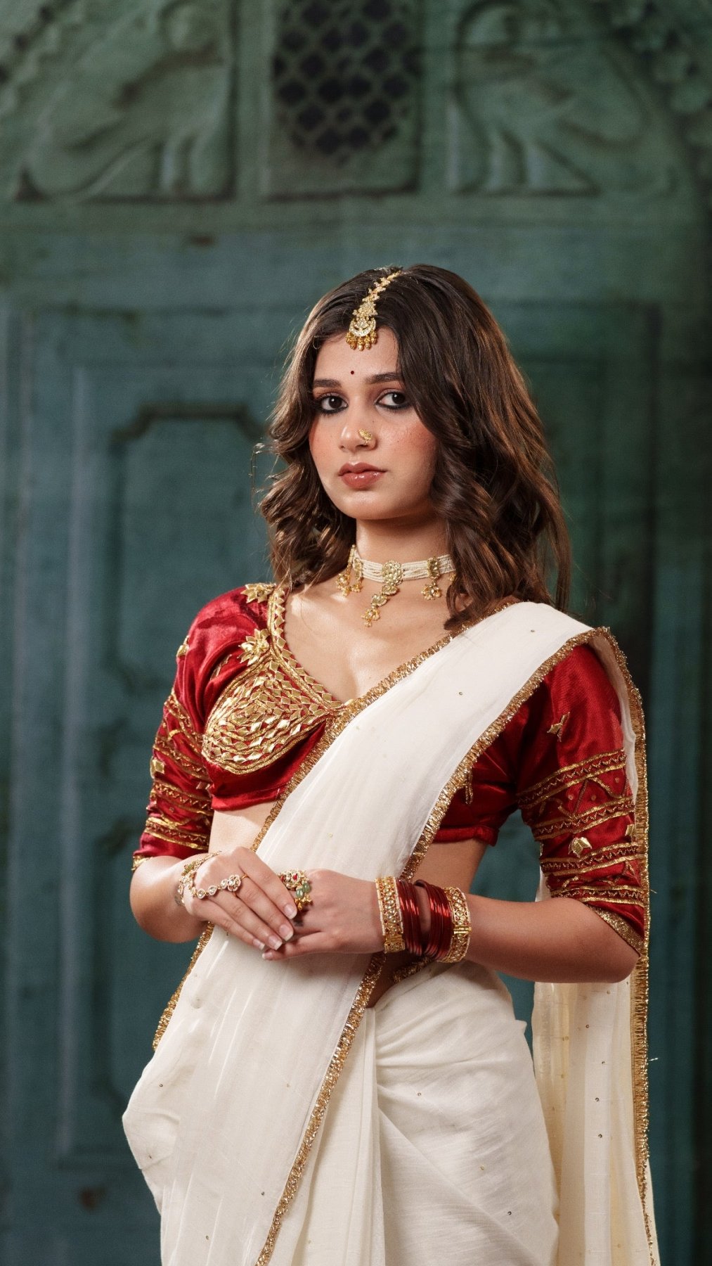 White Gulbahar Saree - Eternity by Sakshi