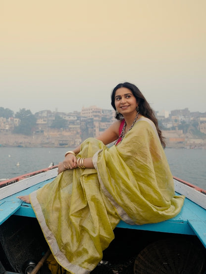 Metallic Yellow Saree