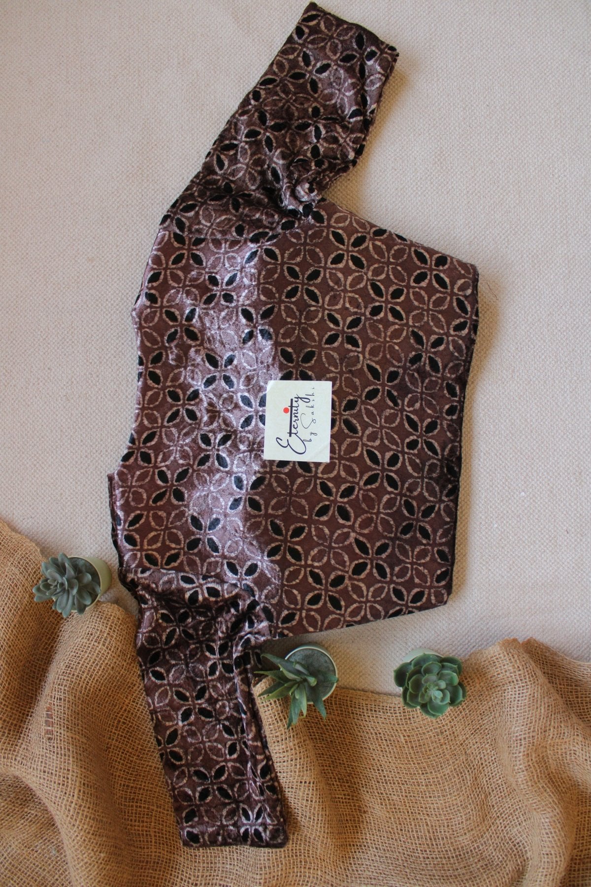 Mud Ajrakh Velvet Blouse - Eternity by Sakshi