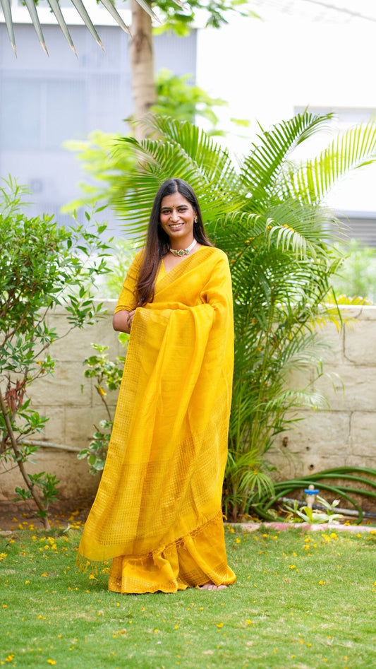 Yellow Sundari Saree - Eternity by Sakshi