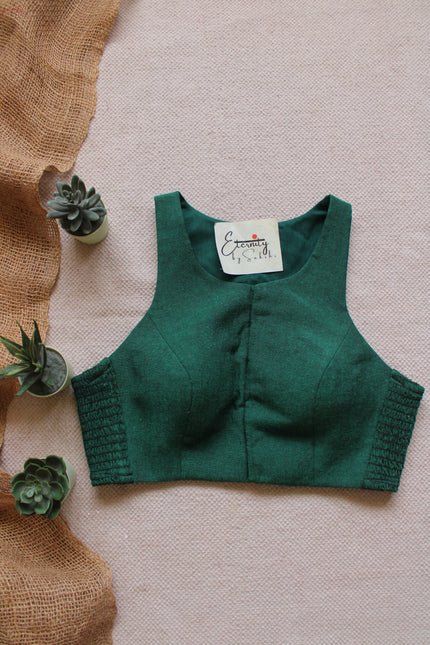Gulmohar Green Stretchable Blouse - Eternity by Sakshi