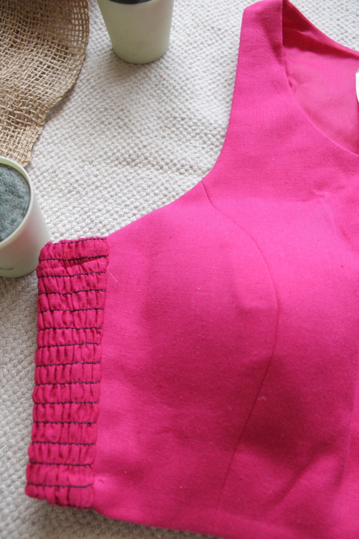 Gulmohar Pink Stretchable Blouse - Eternity by Sakshi