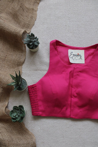 Gulmohar Pink Stretchable Blouse - Eternity by Sakshi