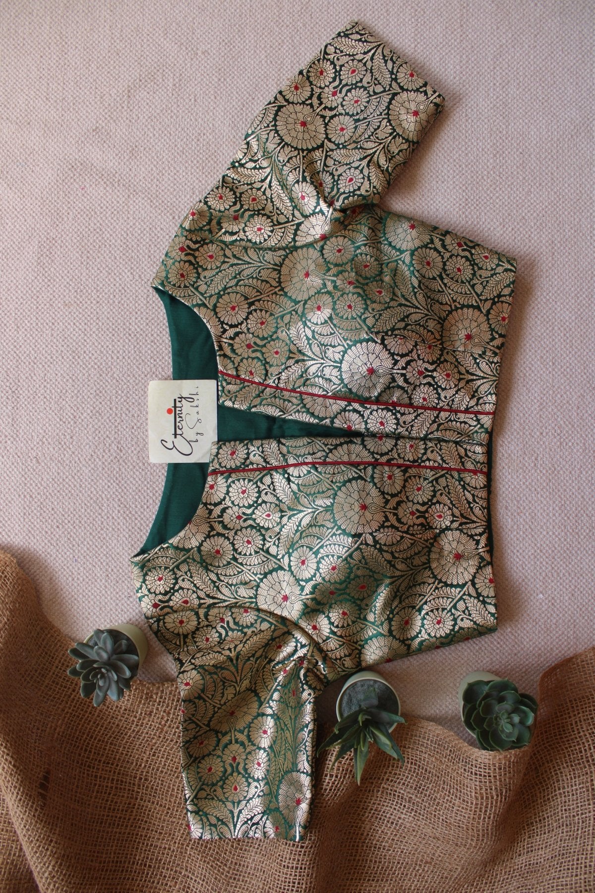 Green Utsav Brocade Blouse - Eternity by Sakshi