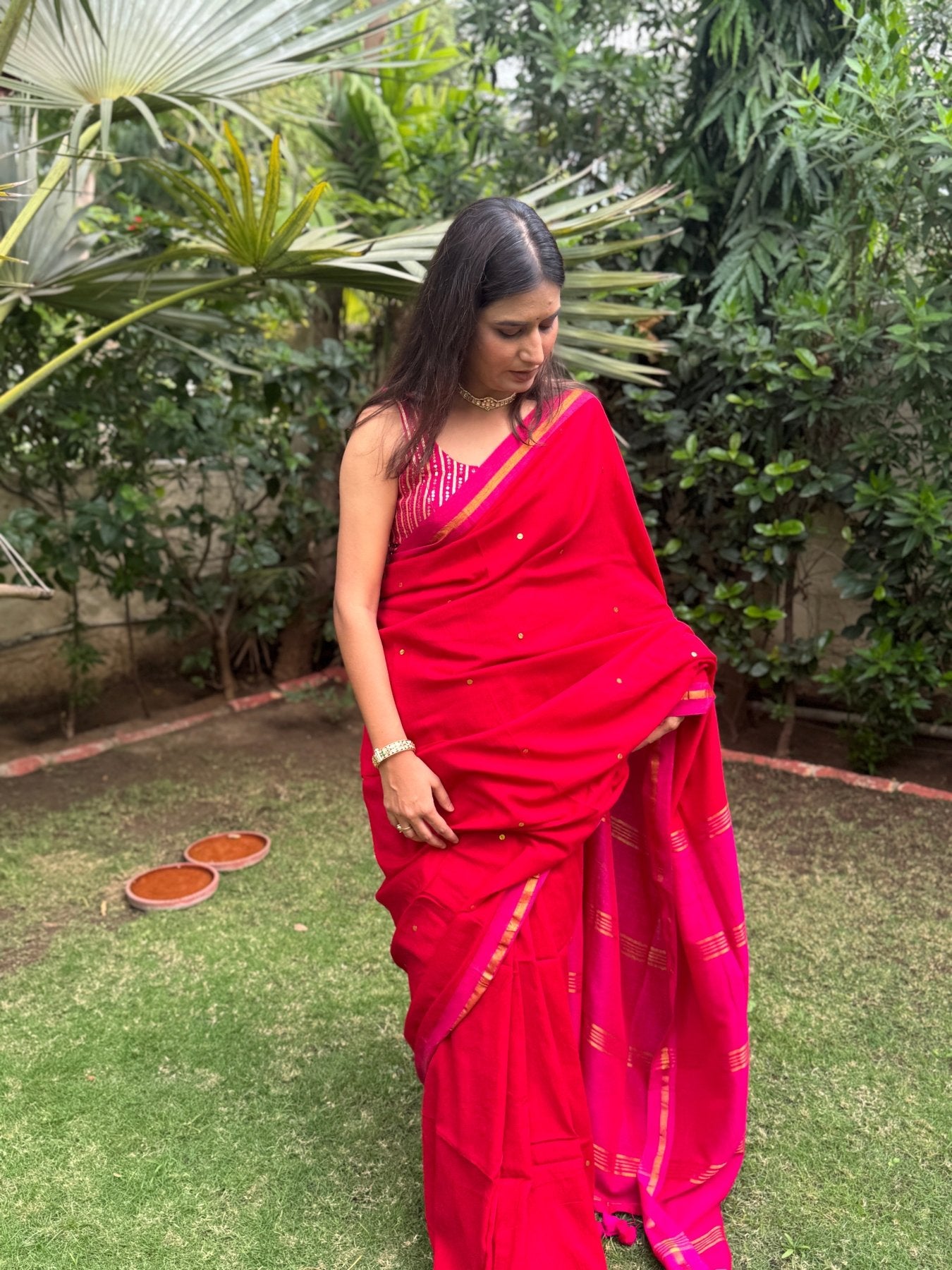 Red Varnika Saree - Eternity by Sakshi