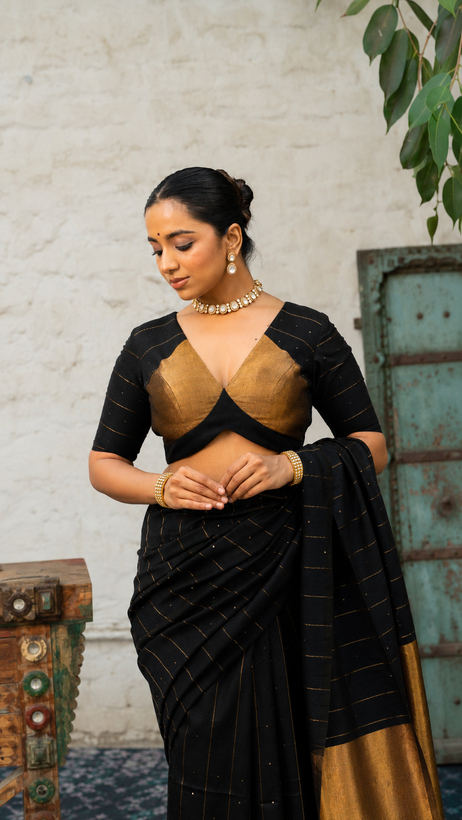 Black Prasang Blouse