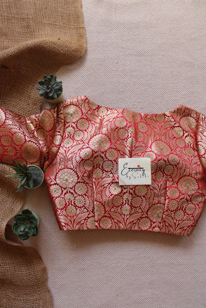 Red Utsav Brocade Blouse - Eternity by Sakshi