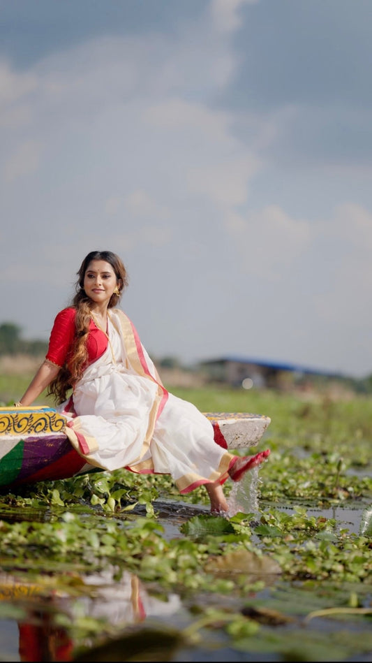 Pujo Polka Saree - Eternity by Sakshi