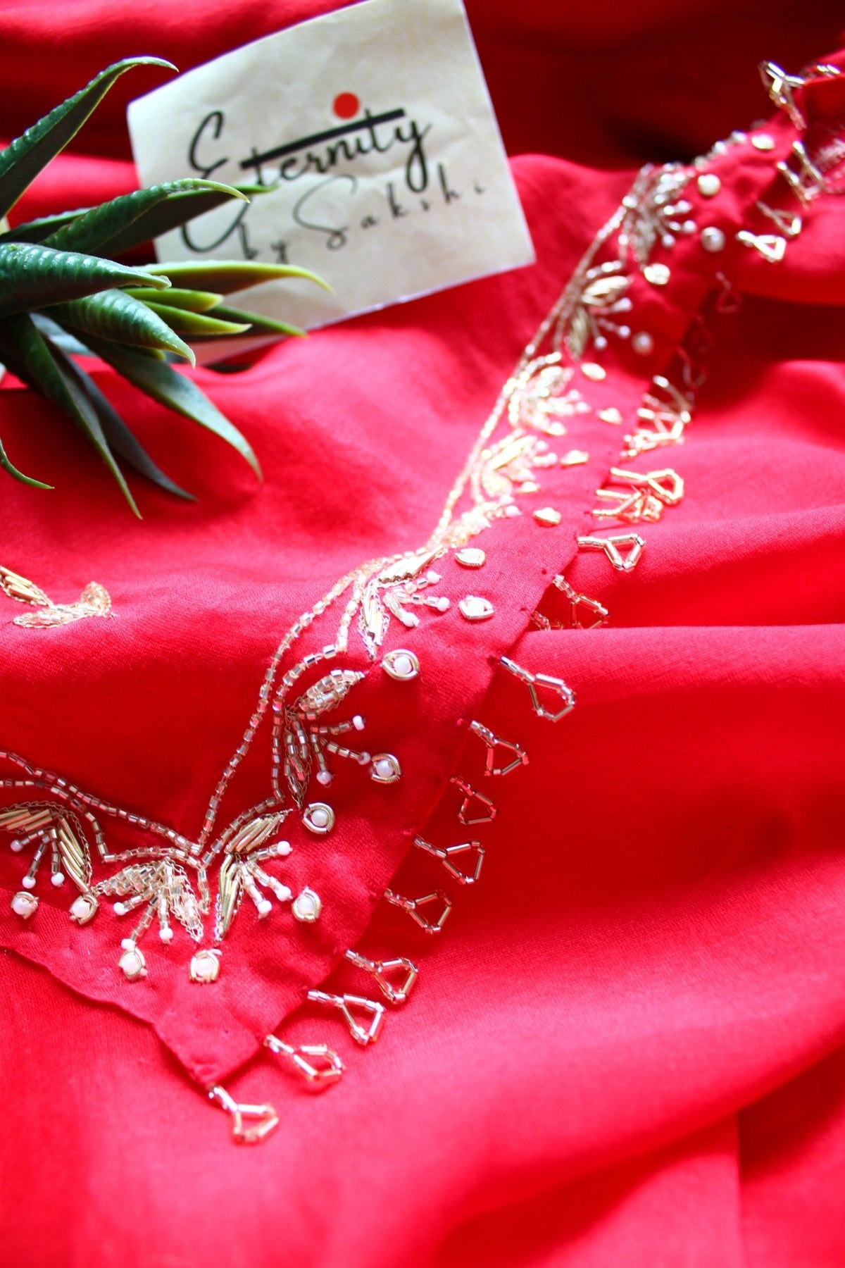 Red Nazrana Saree - Eternity by Sakshi