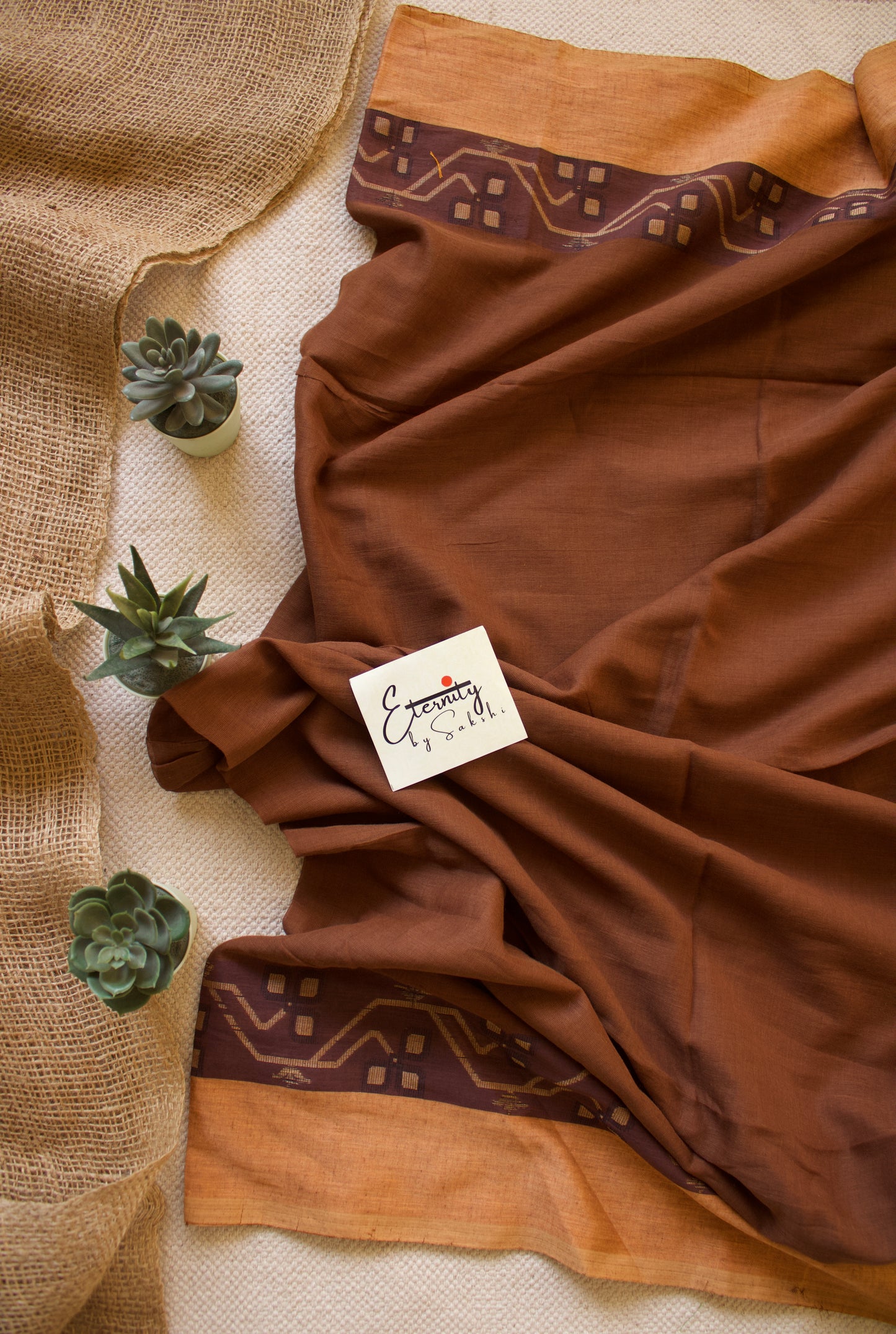 Brown Mohe Saree