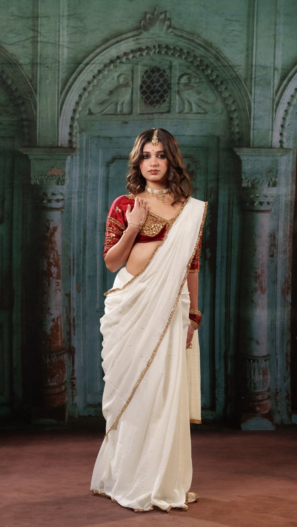 White Gulbahar Saree - Eternity by Sakshi
