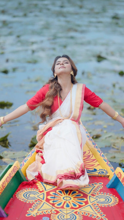 Pujo Polka Saree - Eternity by Sakshi