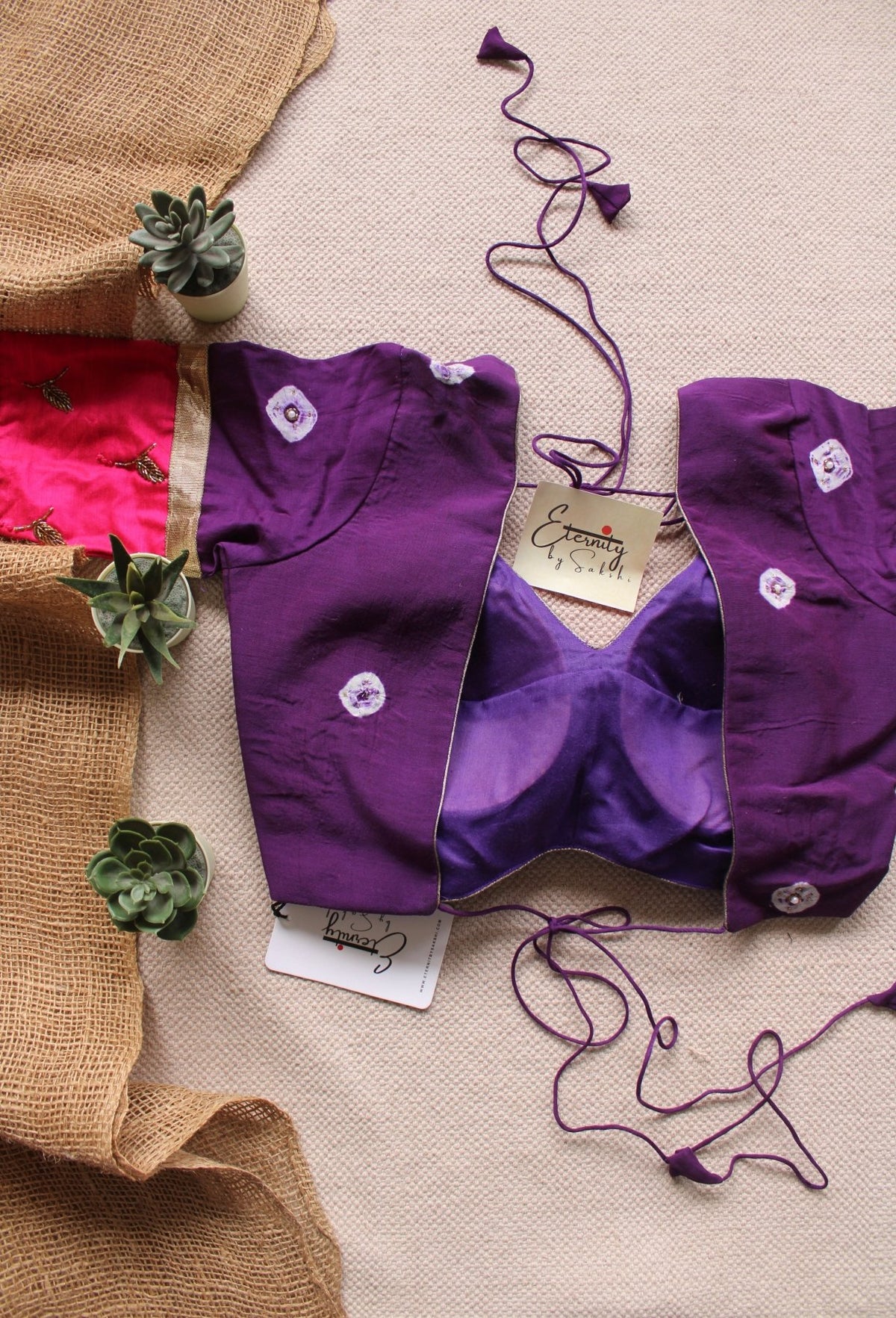 Purple Pink Navratri Patch Limited Edition Blouse - Eternity by Sakshi