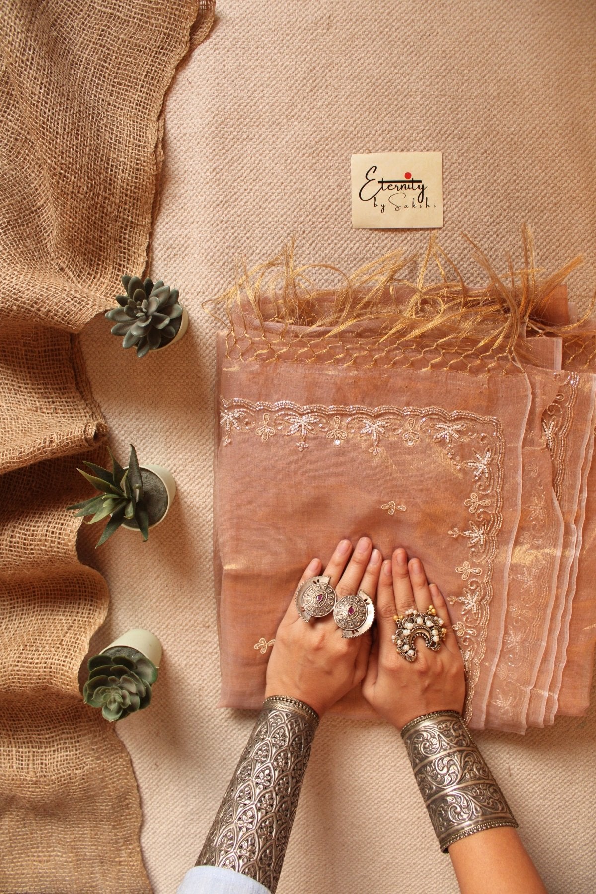Peach Handwork Raaz Saree - Eternity by Sakshi