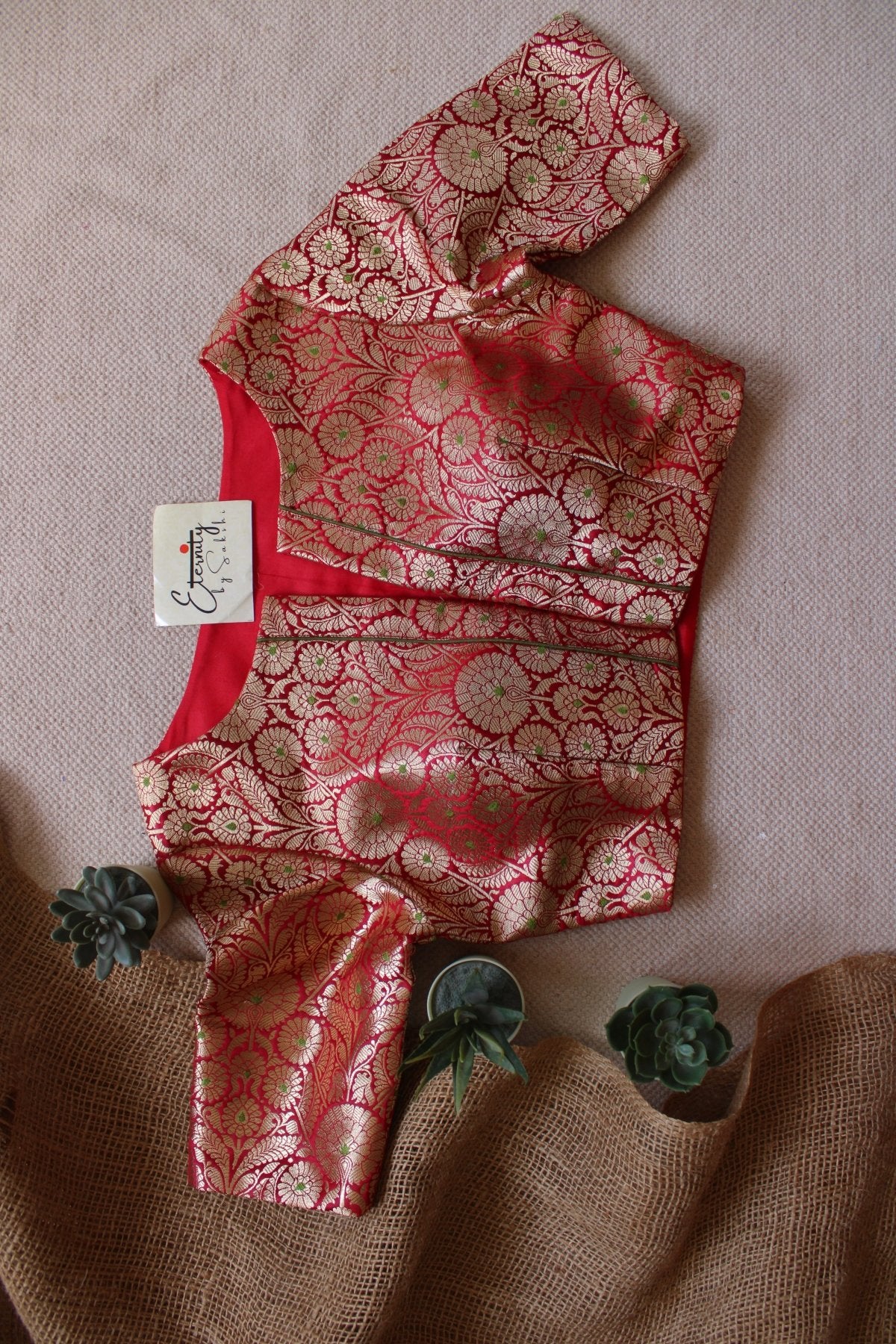 Red Utsav Brocade Blouse - Eternity by Sakshi