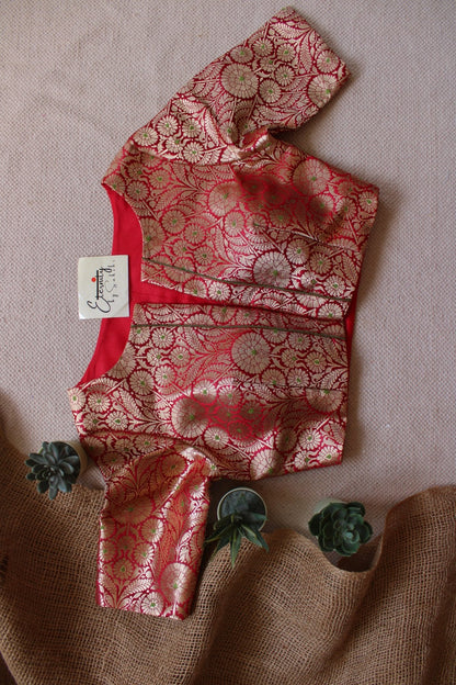 Red Utsav Brocade Blouse - Eternity by Sakshi