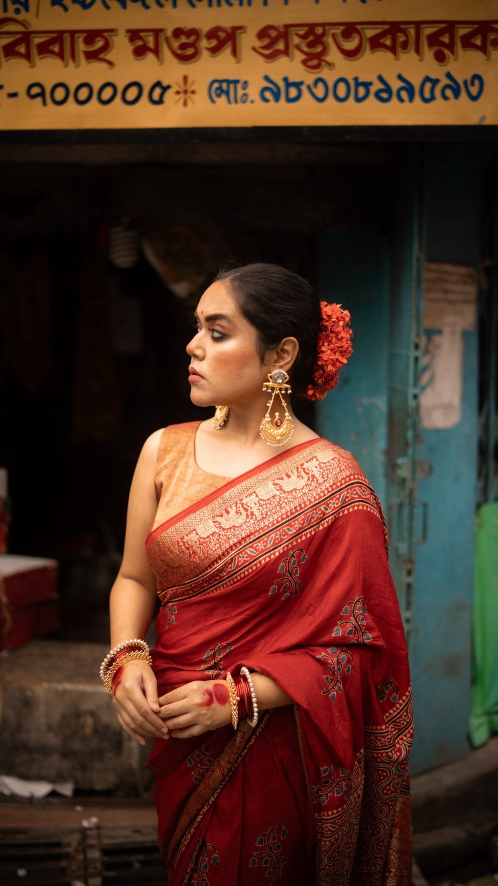 Exclsuive Dul Red Dola Silk Saree - Eternity by Sakshi