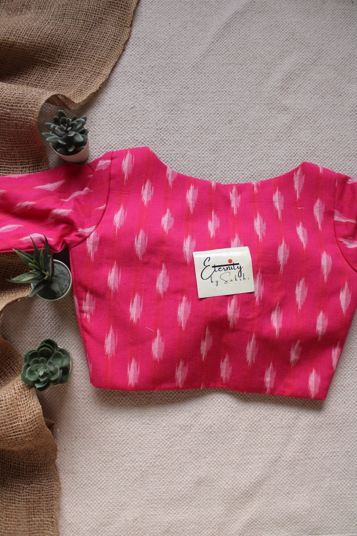 Rose Pink Ikkat Blouse - Eternity by Sakshi