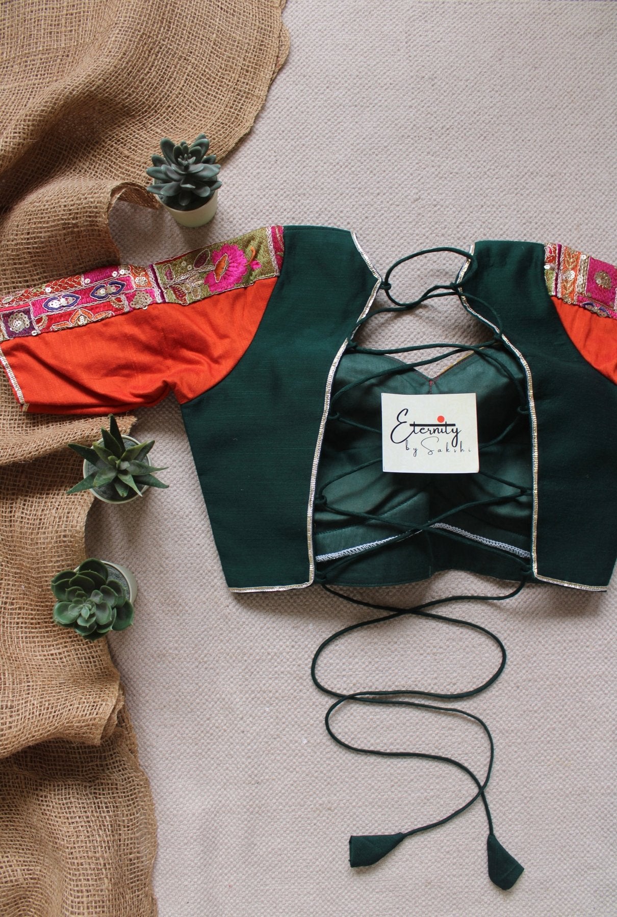 Navratri Bandhani Brocade Multicolor Blouse - Eternity by Sakshi