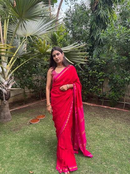 Red Varnika Saree - Eternity by Sakshi