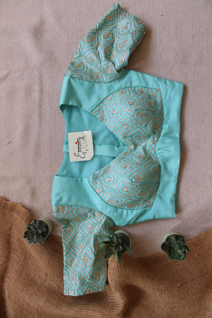 Aqua Blue Patch Blouse - Eternity by Sakshi