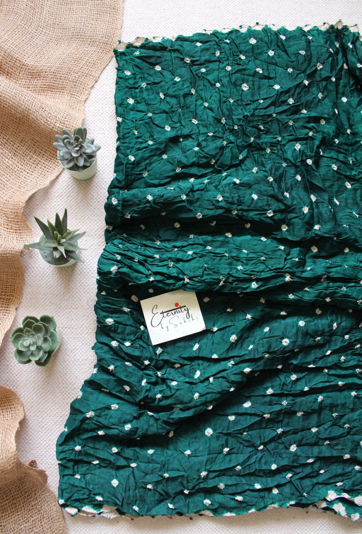 Green Modal Bandhani Saree - Eternity by Sakshi