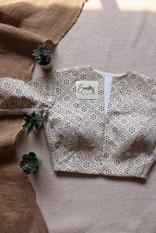 Vanilla Ajrakh Strechable Blouse - Eternity by Sakshi