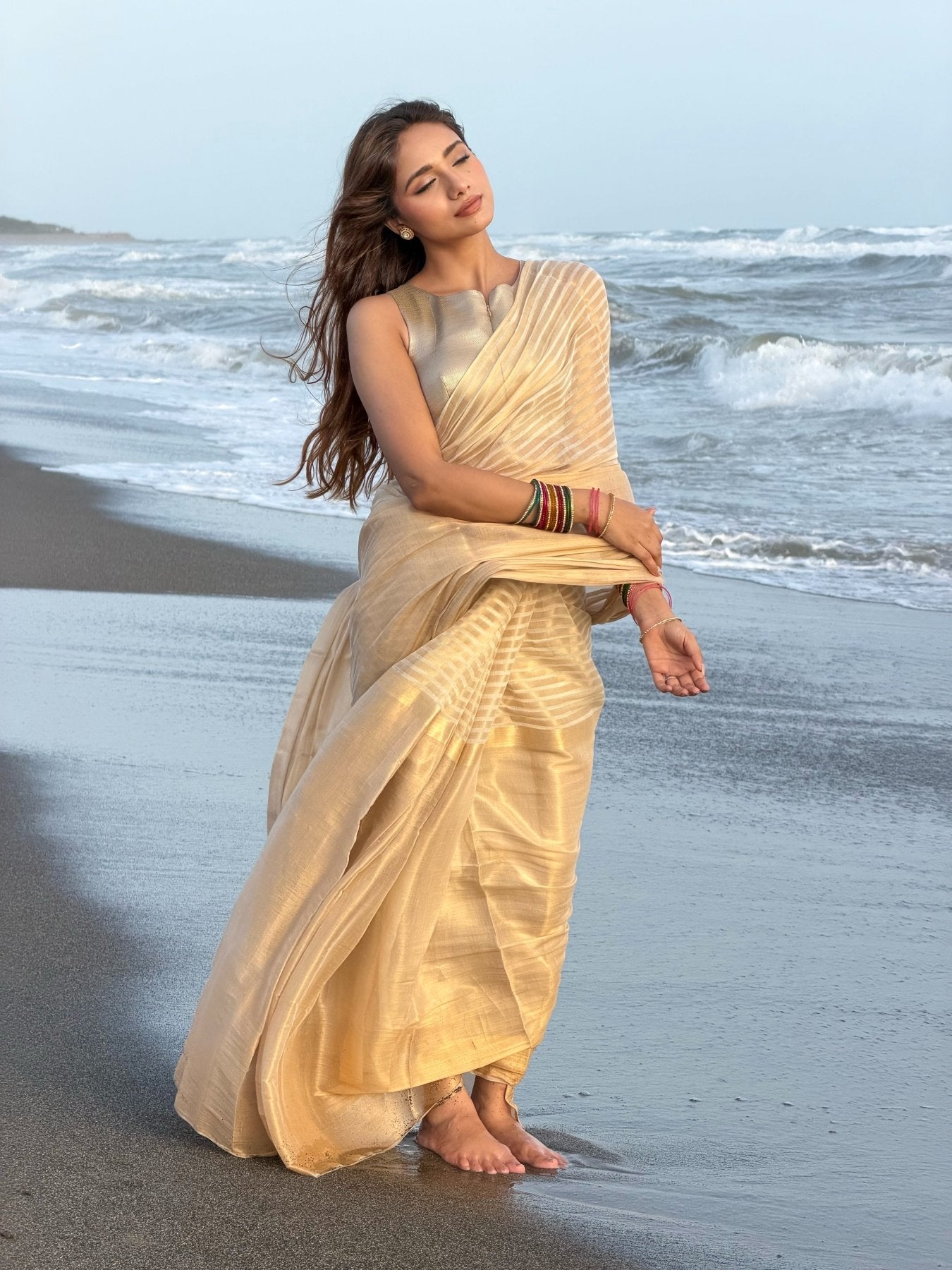 Gold Namasya Onam Saree - Eternity by Sakshi