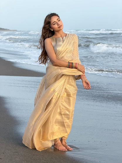 Gold Namasya Onam Saree - Eternity by Sakshi