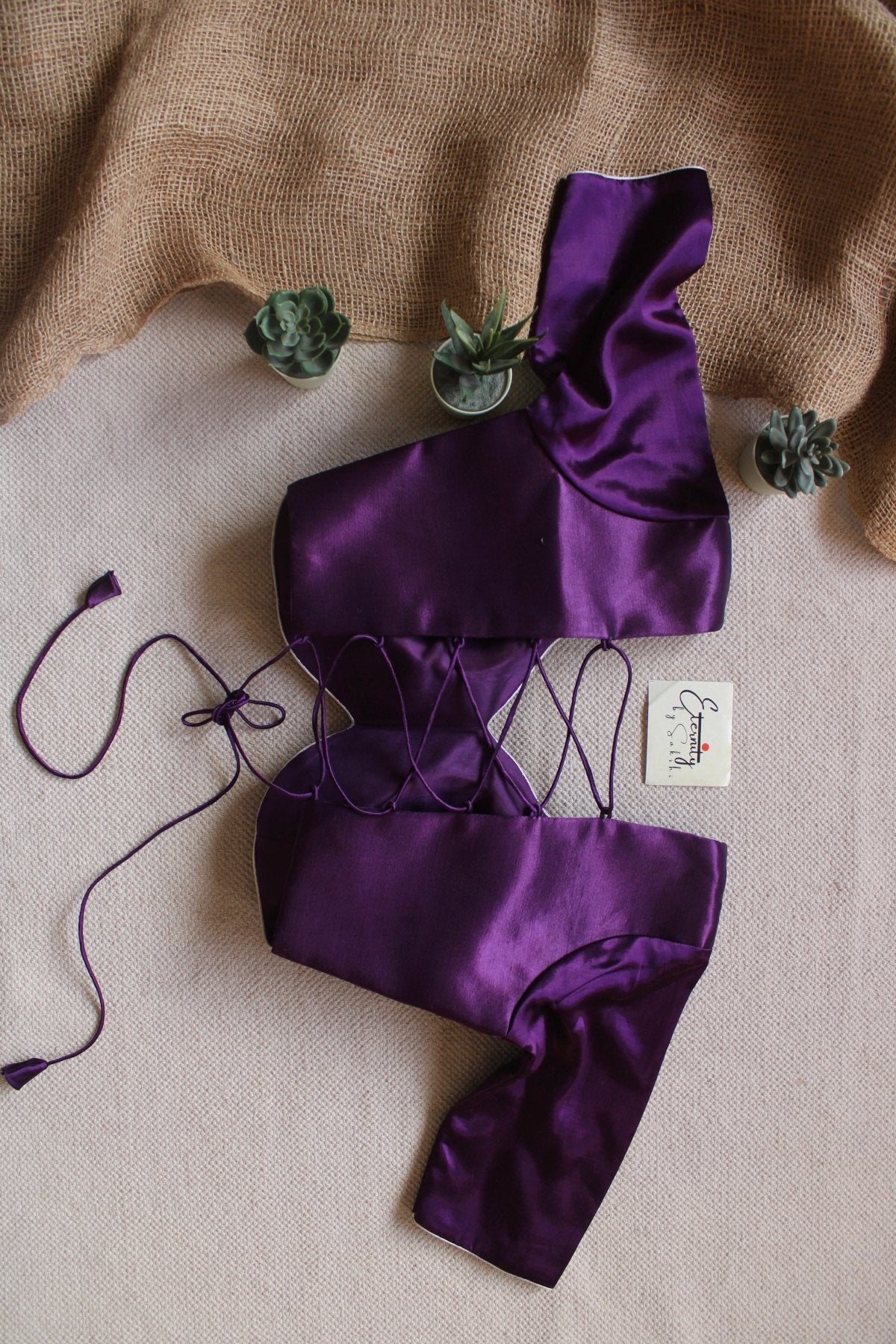 Heer Purple Backless Blouse - Eternity by Sakshi