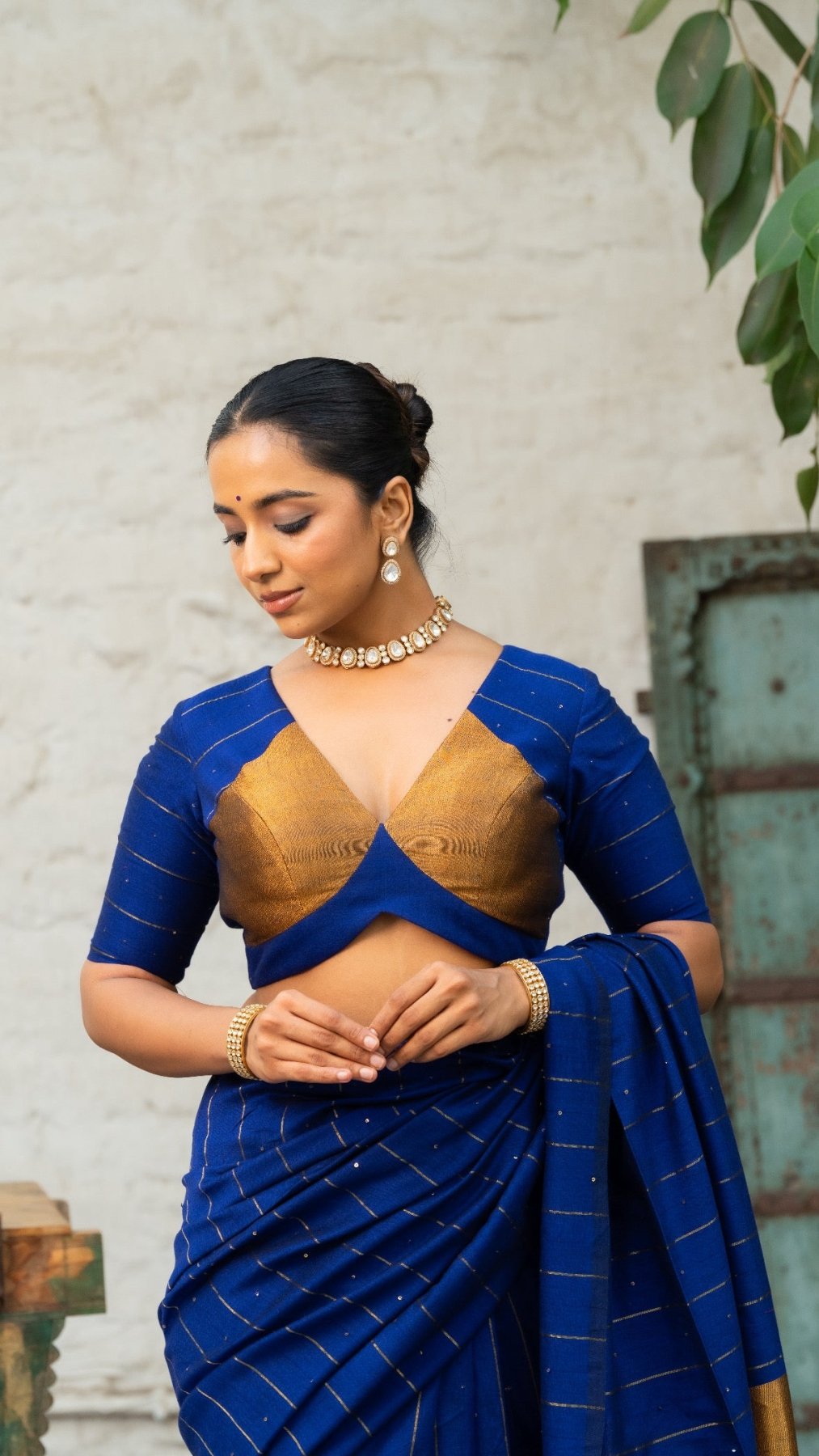 Blue Prasang Blouse - Eternity by Sakshi