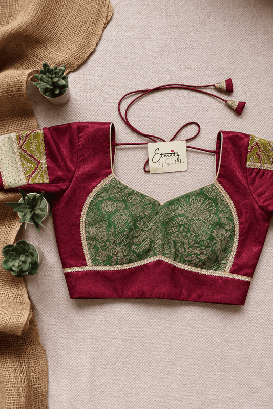 Maroon Green Limited Navratri Blouse - Eternity by Sakshi