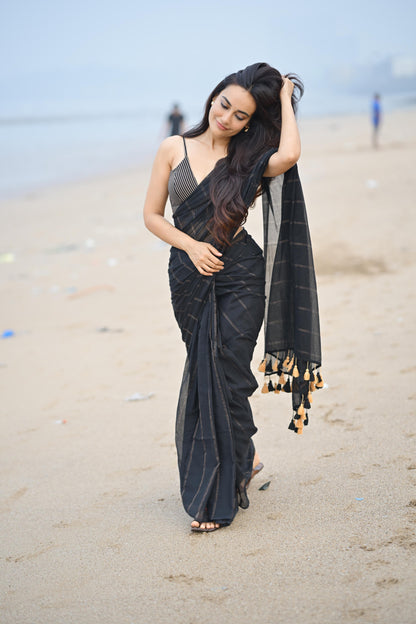 Black Parallel Universe Saree