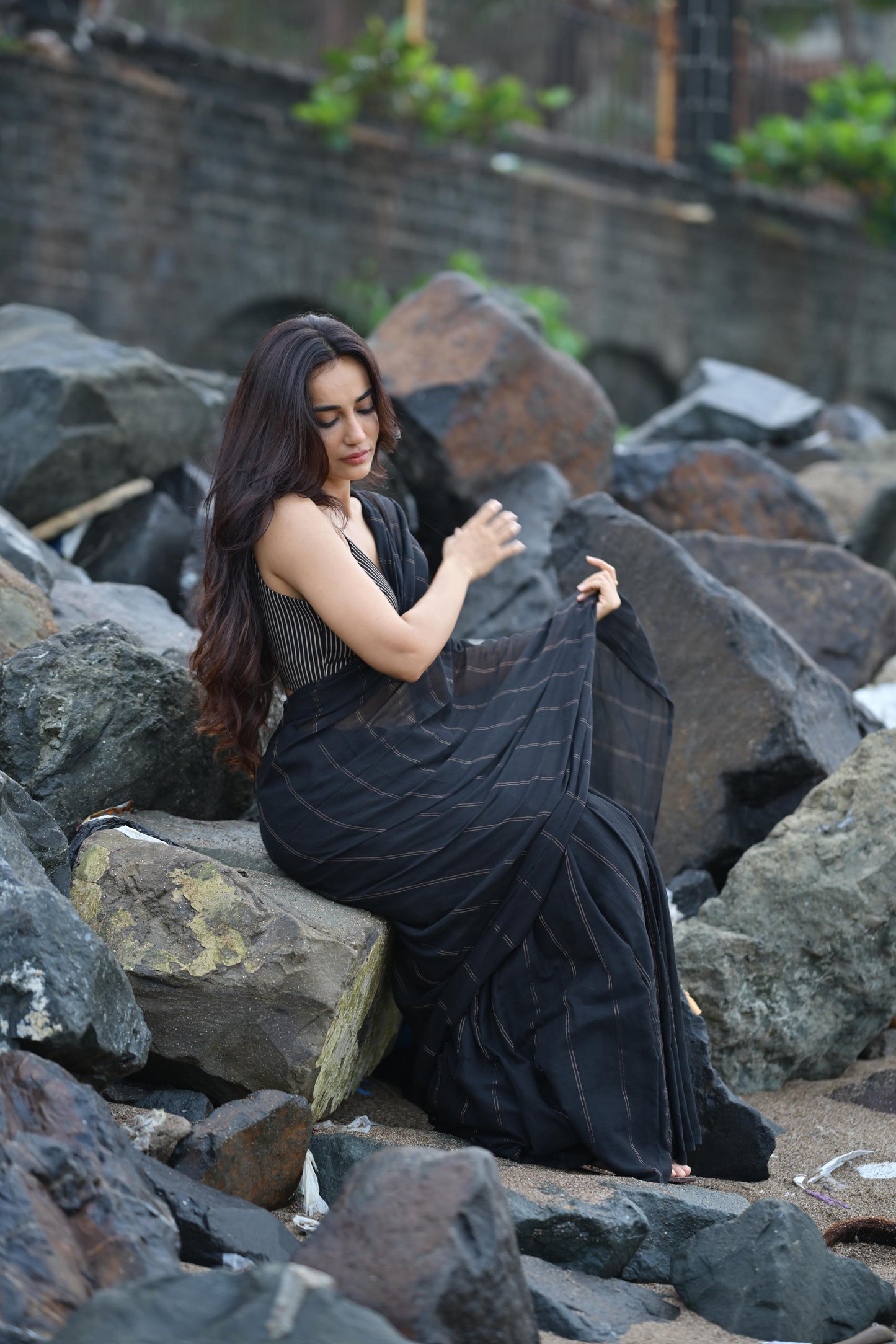 Black Parallel Universe Saree