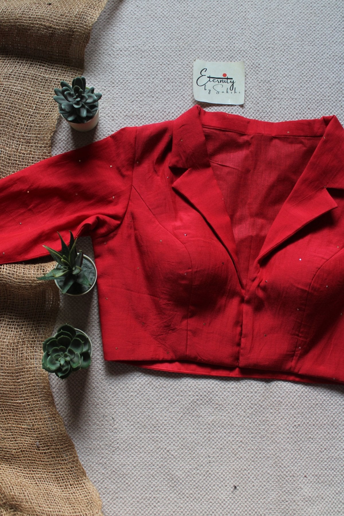 Red Spark Collar Blouse