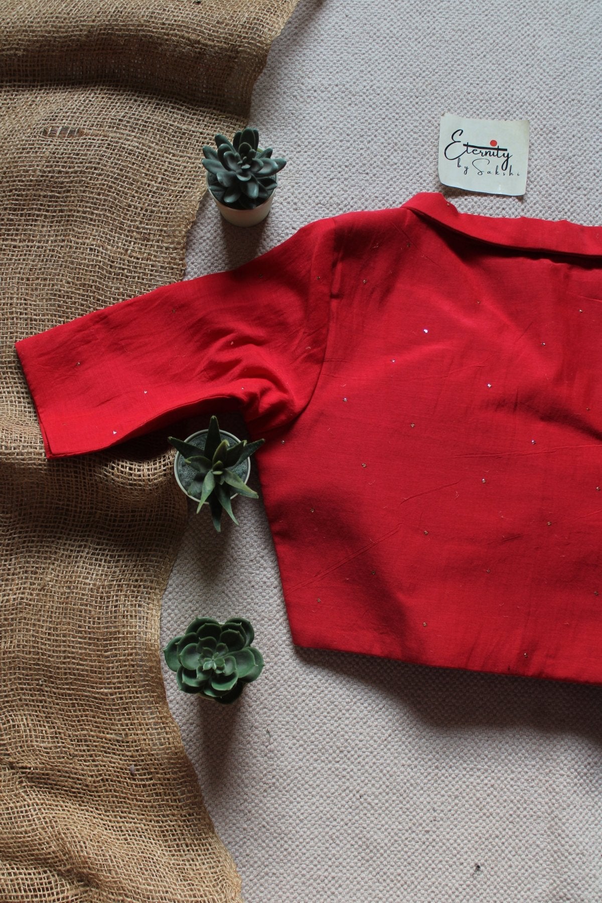 Red Spark Collar Blouse