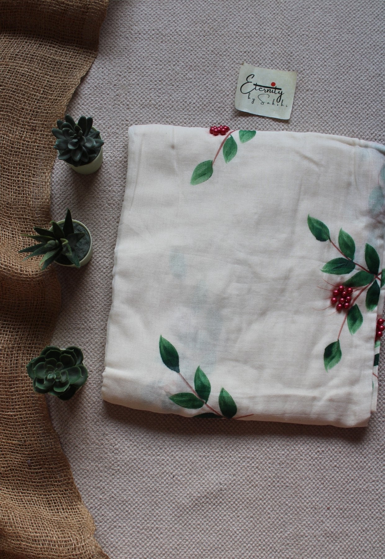 Anar Saree | Handwork Handloom Mul Cotton Saree – Eternity by Sakshi