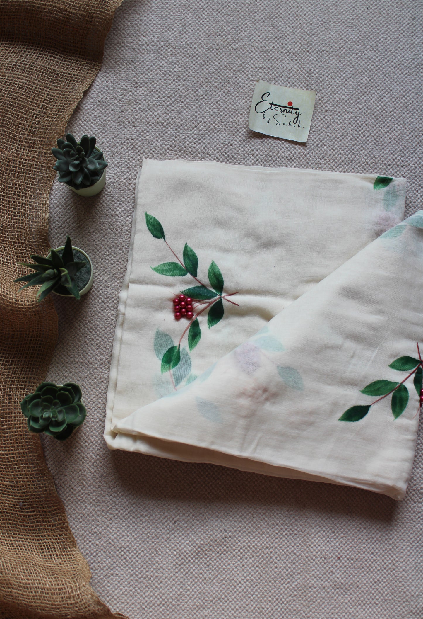 Anar Saree | Handwork Handloom Mul Cotton Saree – Eternity by Sakshi