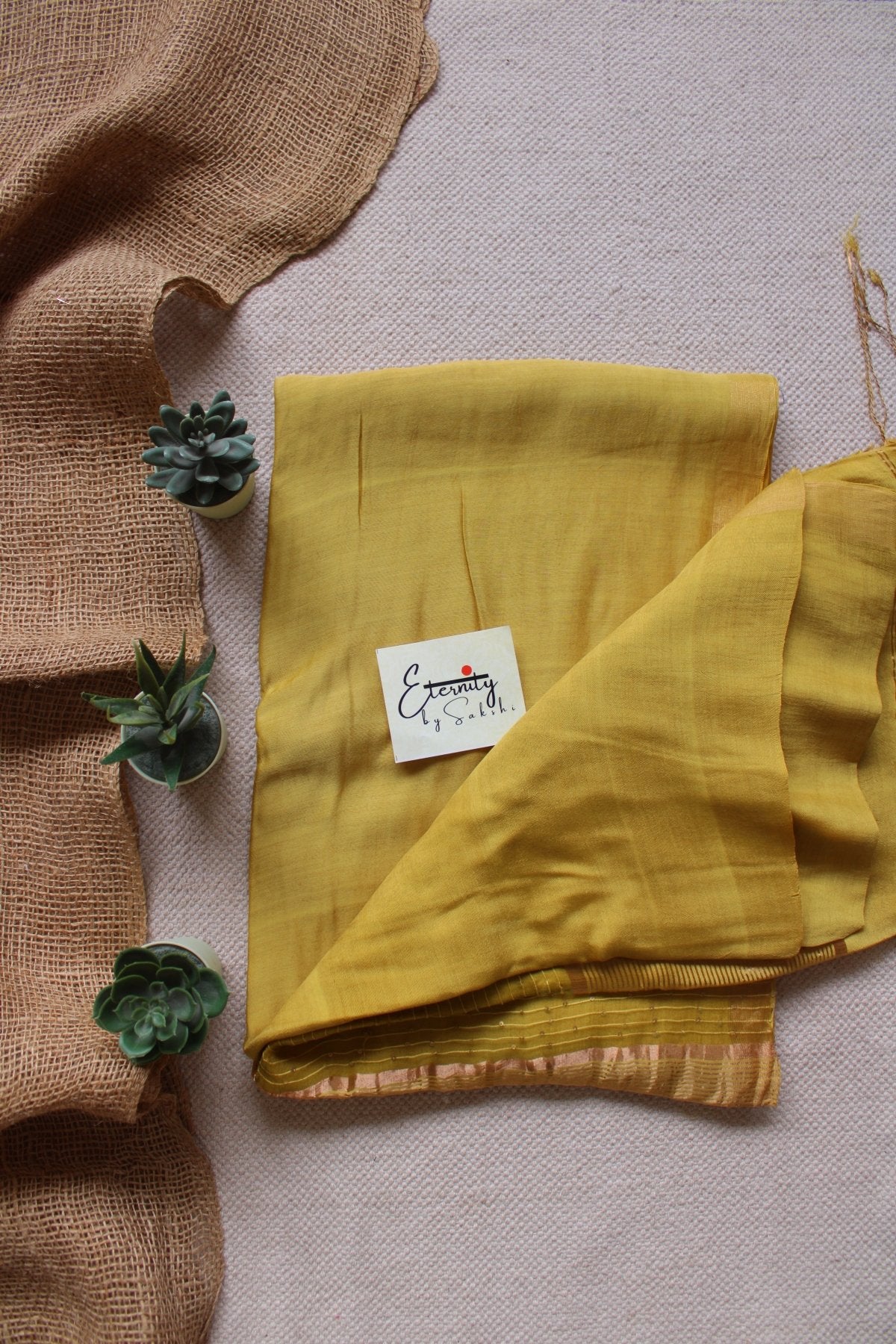 Yellow Raga Resham Saree