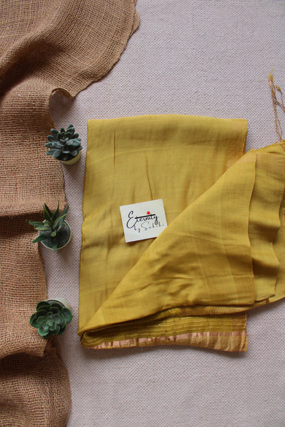 Yellow Raga Resham Saree