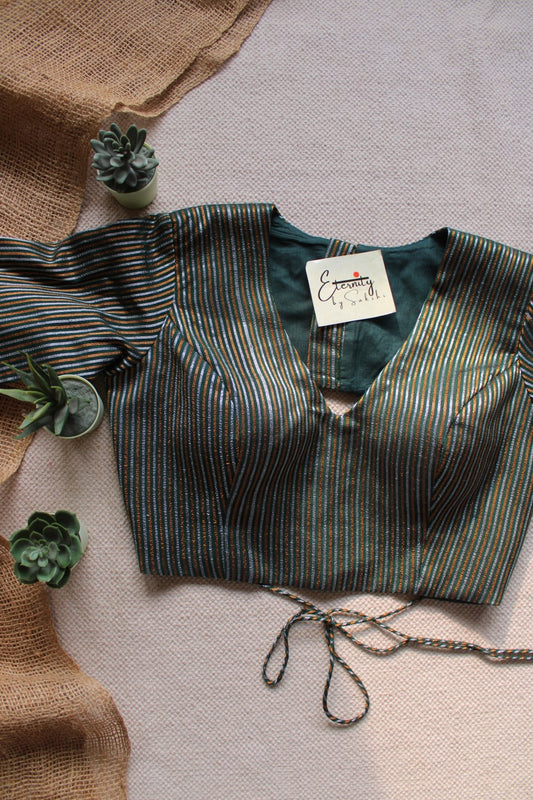 Green Rimjhim Blouse - Eternity by Sakshi