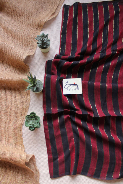 Red Silsila Saree +Black Evergreen Blouse Combo - Eternity by Sakshi