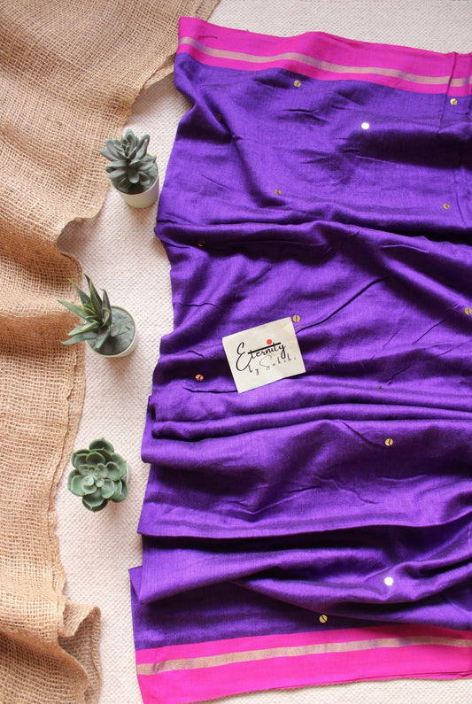 Purple Varnika Saree + Rosy Shadow Blouse Combo - Eternity by Sakshi