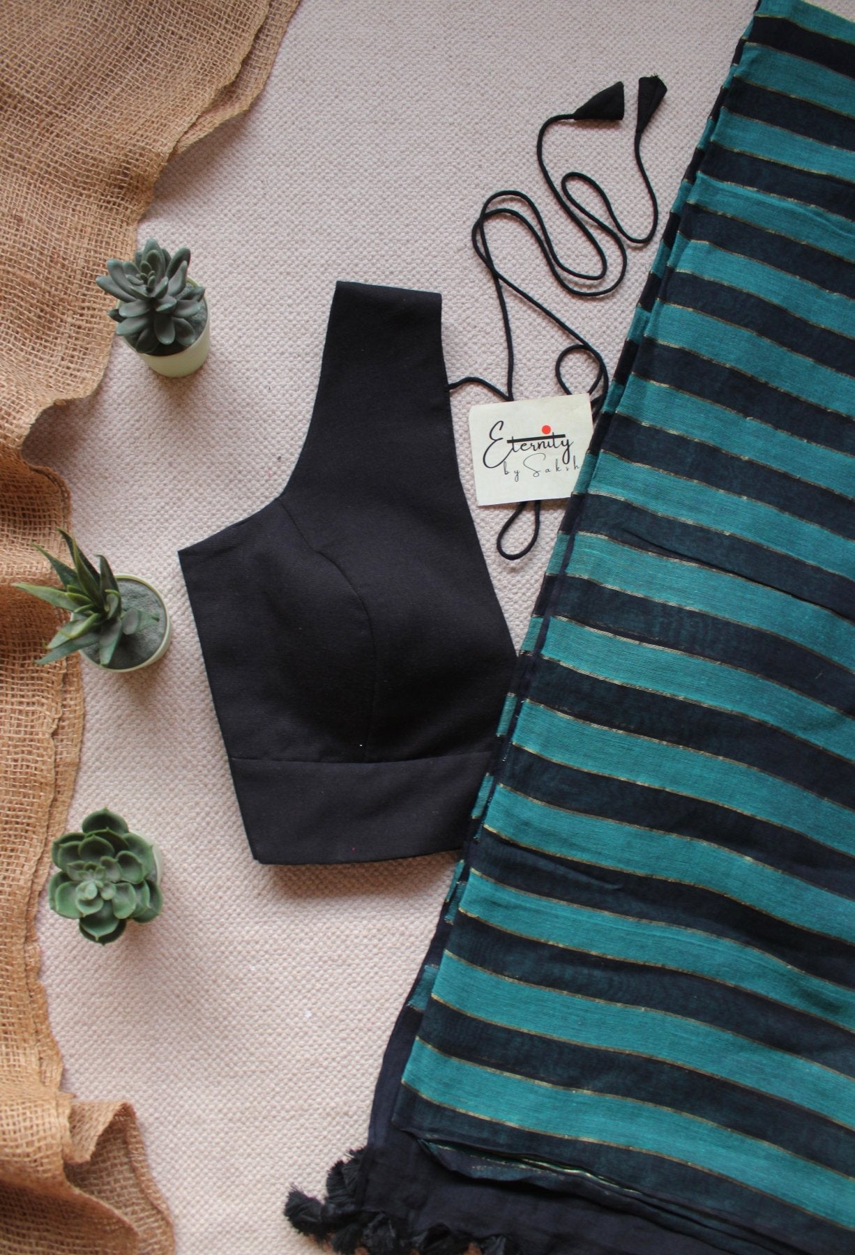 Tara Silsila Saree +Black Evergreen Blouse Combo - Eternity by Sakshi